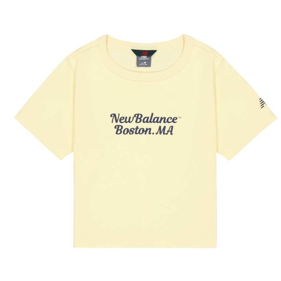 New Balance New Balance Drop Shoulder Sleeve T Shirt Women's Light Yellow