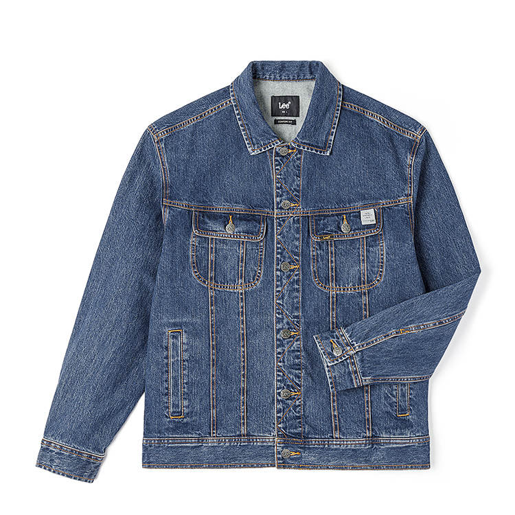 Lee Lee Denim Jacket Men's Medium Dark Blue