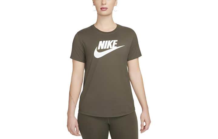 Nike Nike T Shirts Women's Olive Crew Neck Moderate Straight Fit