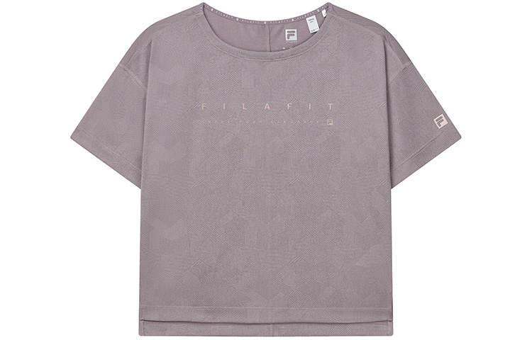 FILA Athletics T Shirts Women's Early Cherry Blossom Pink Crew Neck Moderate Straight Fit