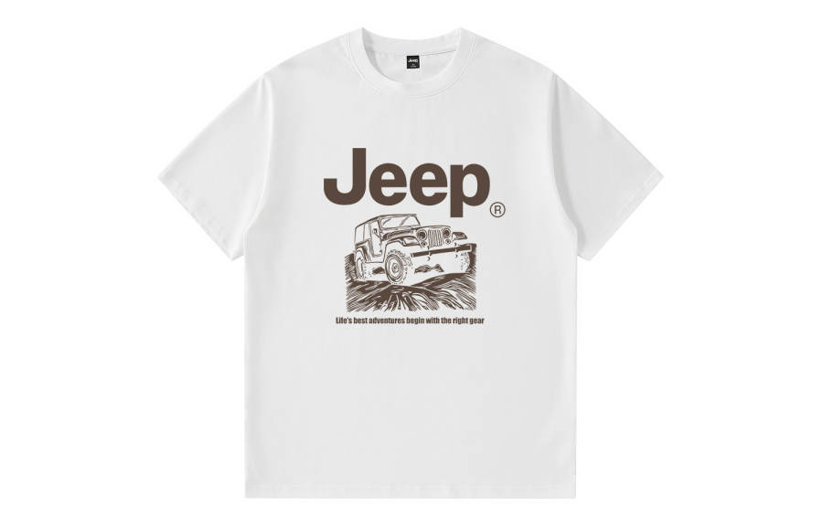 Jeep T Shirts Unisex Crew Neck Moderate Straight Fit
