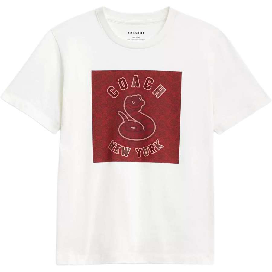 COACH T Shirts Women's White Crew Neck
