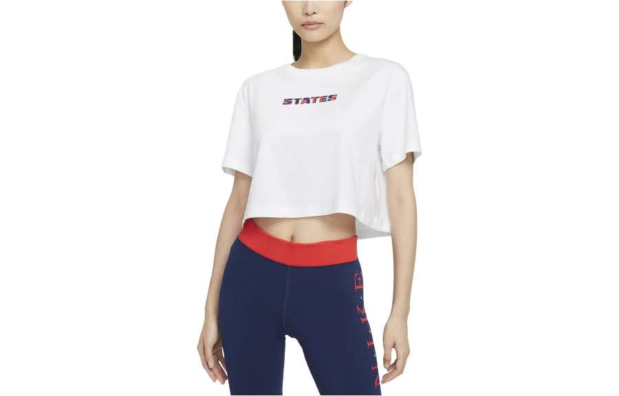 Nike Nike T Shirts Women's White Crew Neck Moderate Straight Fit