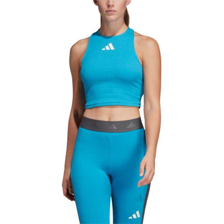 Adidas Adidas Tank Tops Women's Teal Crew Neck Moderate Other