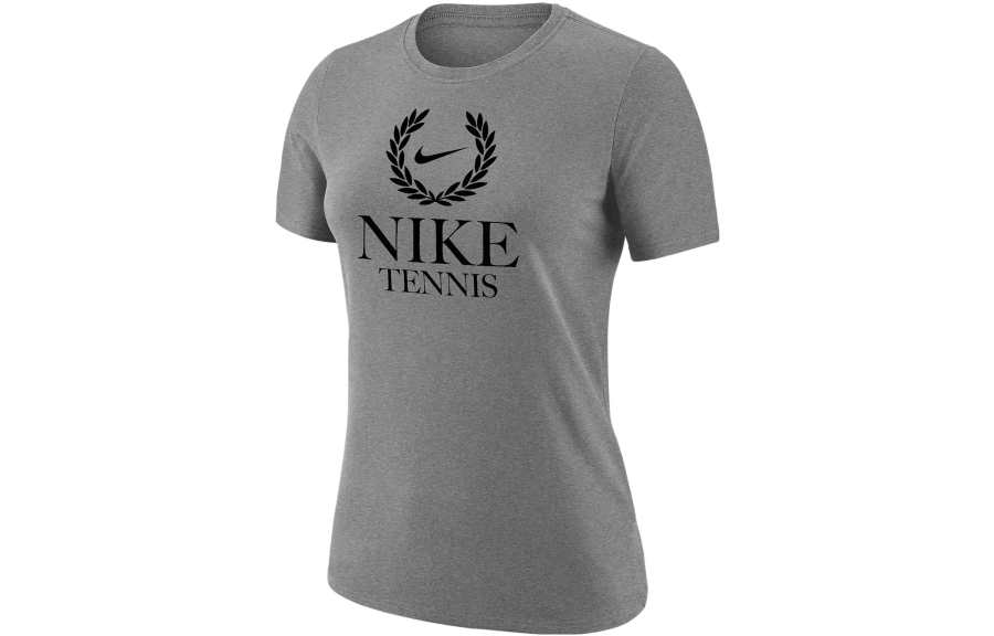 Nike Nike T Shirts Women's Gray Mixed Color Crew Neck Moderate Straight Fit