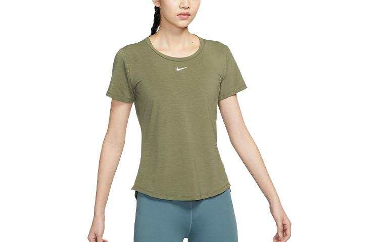 Nike Nike T Shirts Women's Medium Olive Green Crew Neck Moderate Straight Fit