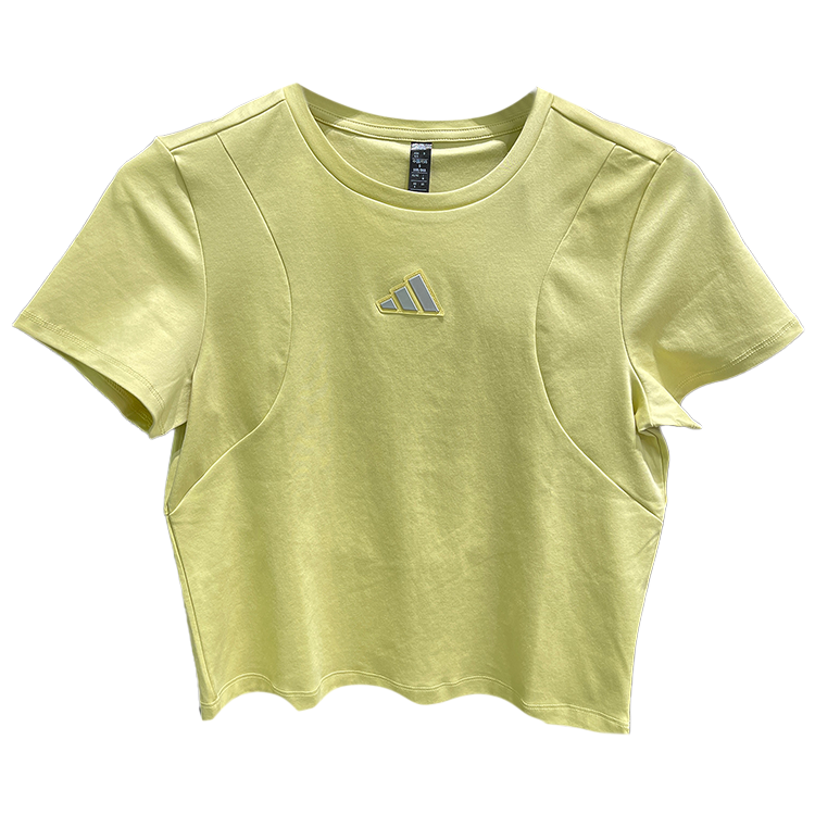 Adidas Adidas T Shirts Women's Yellow Crew Neck Moderate