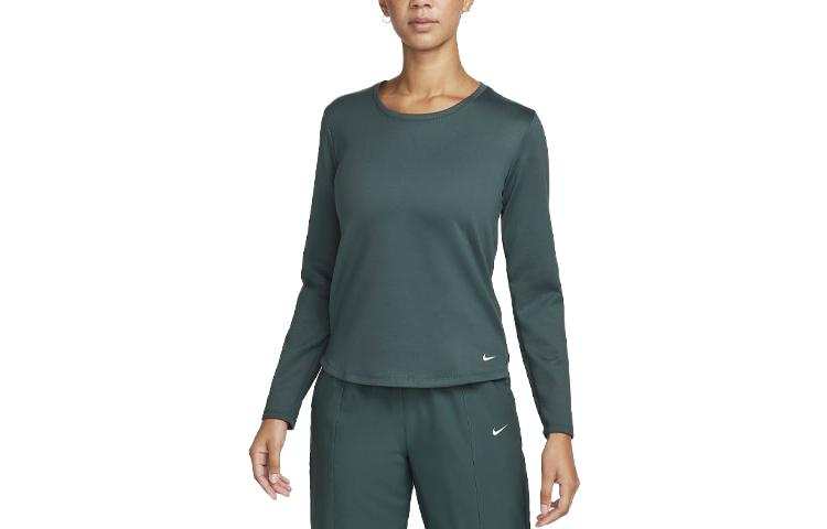 Nike Nike Therma FIT One T Shirts Women's Peacock Green Crew Neck Moderate Straight Fit
