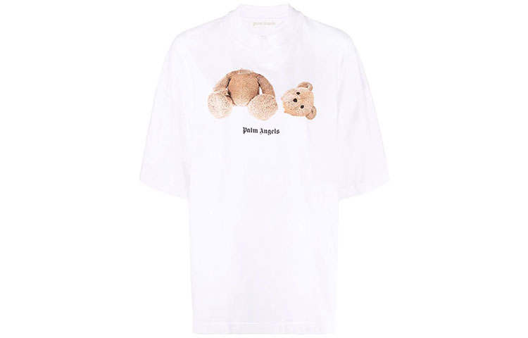 PALM ANGELS Women'ss Bear Loose T Shirt White/Brown