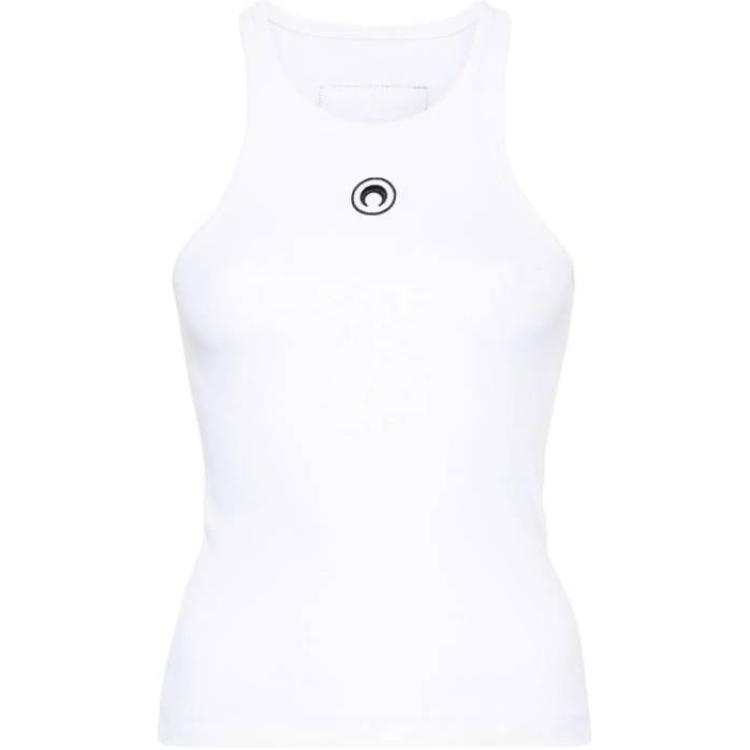 Marine Serre Logo Embroidered Sleeveless Tank Top