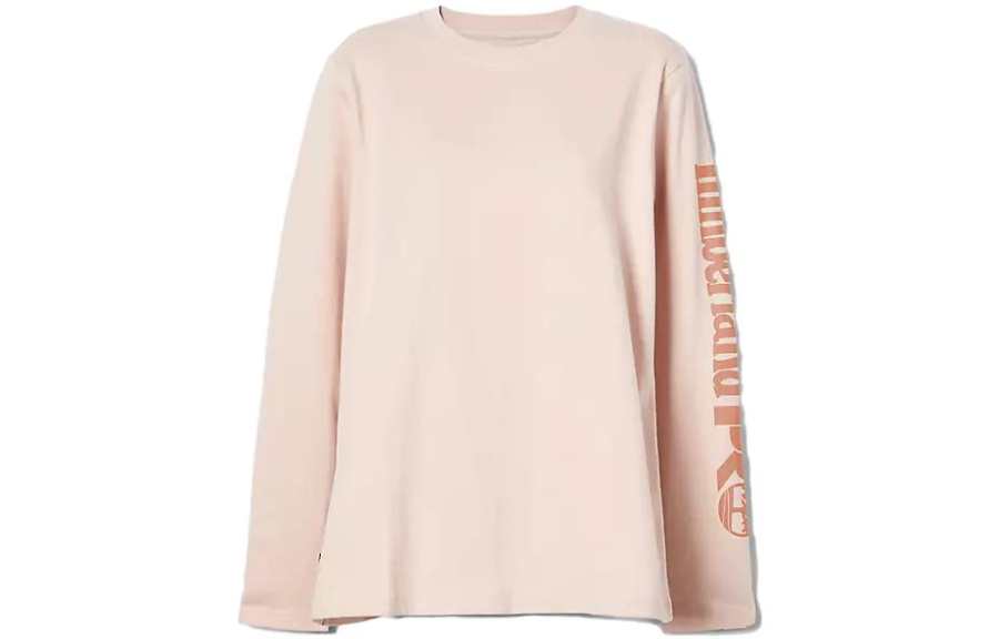 Timberland T Shirts Women's Pink Crew Neck Moderate Straight Fit