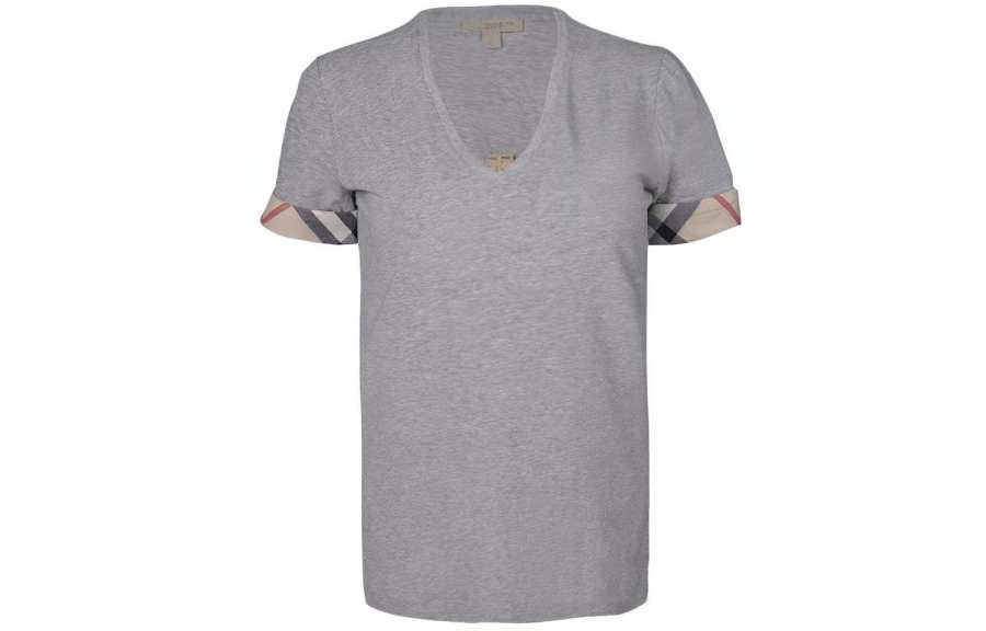 Burberry T Shirts Women's Gray Crew Neck Moderate Other