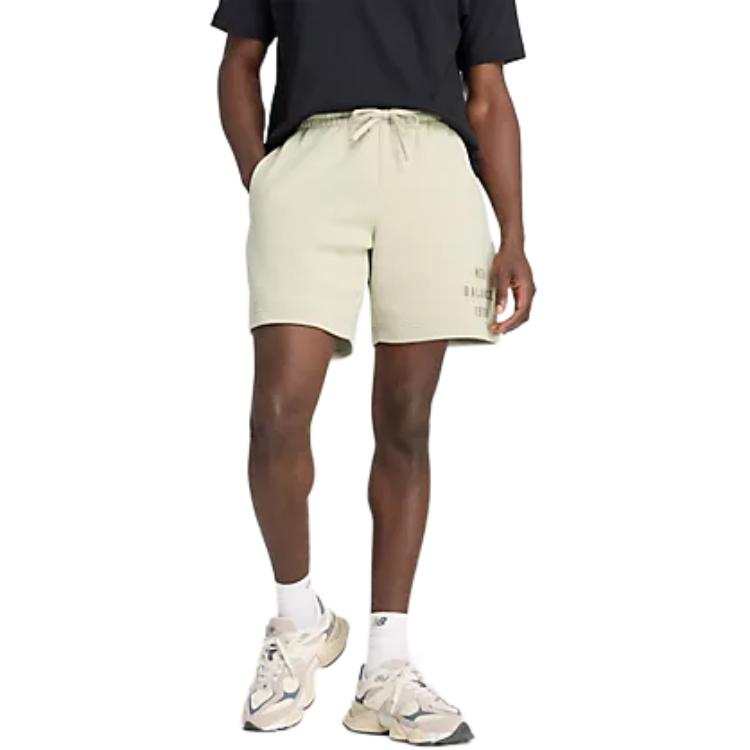 New Balance New Balance Iconic Collegiate Fleece Short 7' Casual Shorts Men's Yellow Green