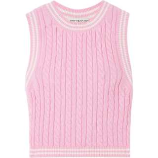 Alessandra Rich Cable knit Cropped Cotton Top