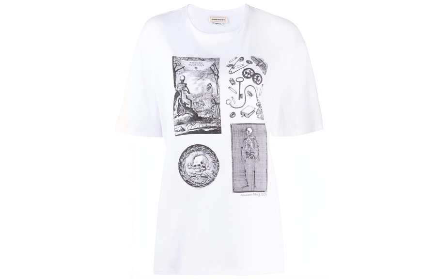 Alexander McQueen T Shirts Women's White Crew Neck Moderate Other