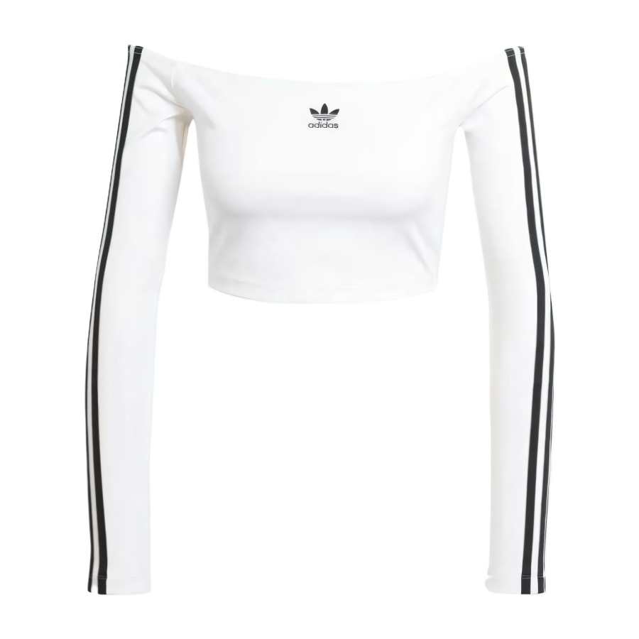Adidas Originals Adidas Women's Adicolor Off Shoulder Long Sleeve Long Sleeve Top White