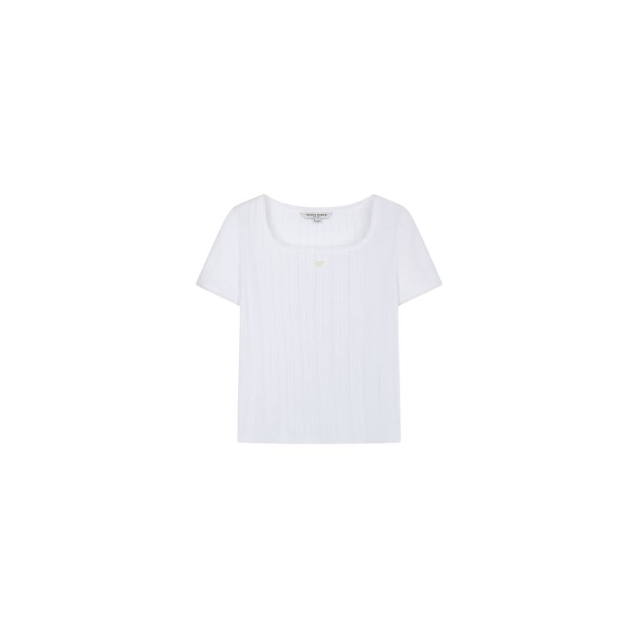 Teenie Weenie T Shirts Women's Square Collar Moderate Straight Fit