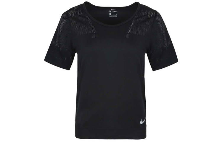 Nike Nike T Shirts Women's Black Crew Neck Moderate Straight Fit
