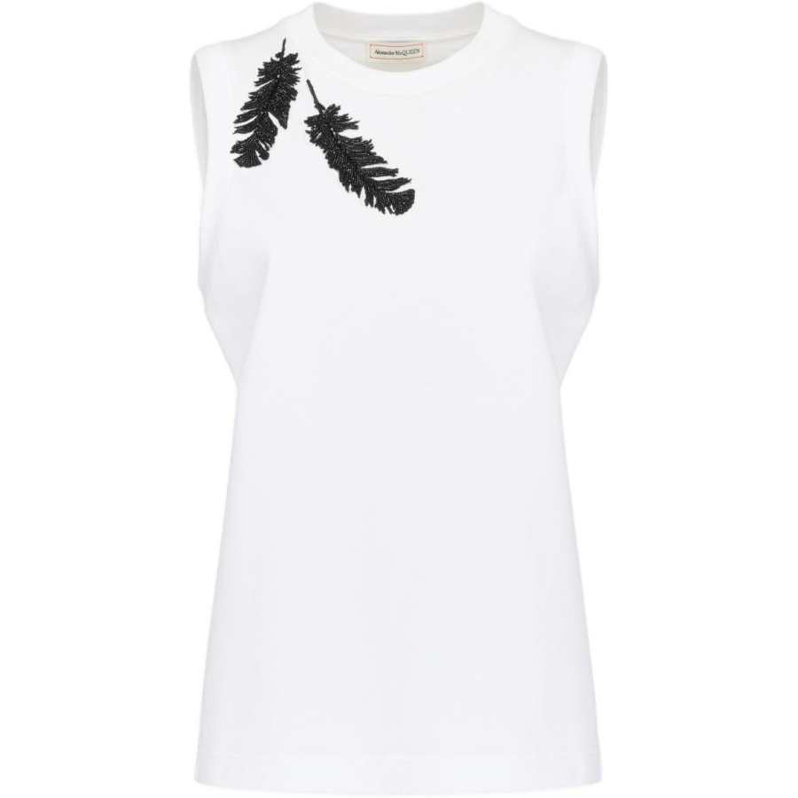 Alexander McQueen Alexander McQueen Feather Embellished Tank Top