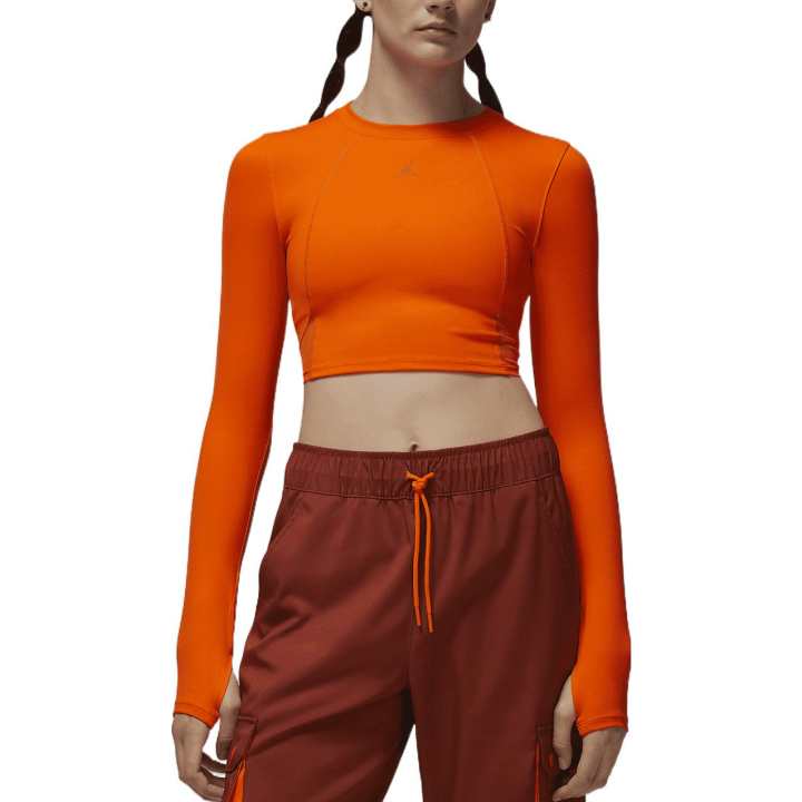 Jordan Jordan Crop Tops Women's Orange Crew Neck Moderate