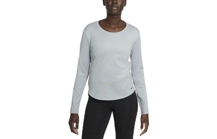 Nike Nike Therma FIT One T Shirts Women's Gray Crew Neck Moderate Straight Fit