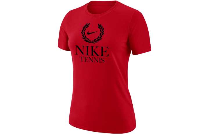 Nike Nike T Shirts Women's Red Crew Neck Moderate Straight Fit