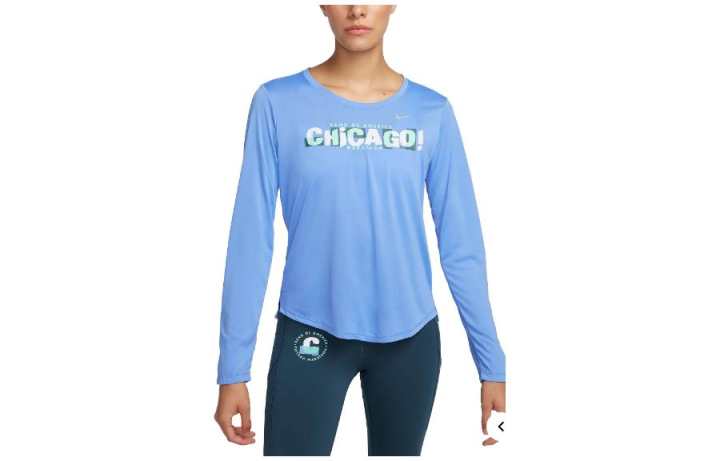 Nike Nike Dri Fit T Shirts Women's Blue Crew Neck Moderate Straight Fit