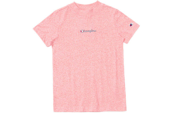 Champion T Shirts Women's Pink Crew Neck Moderate Straight Fit