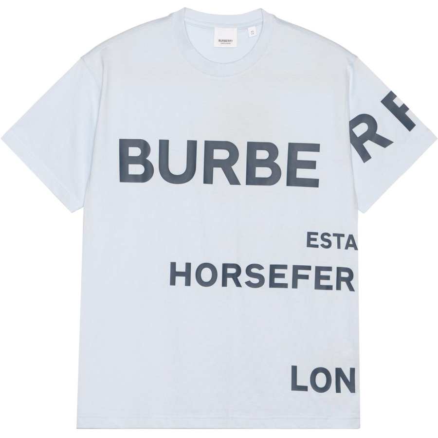 Burberry T Shirts Women's Light Blue Crew Neck Moderate