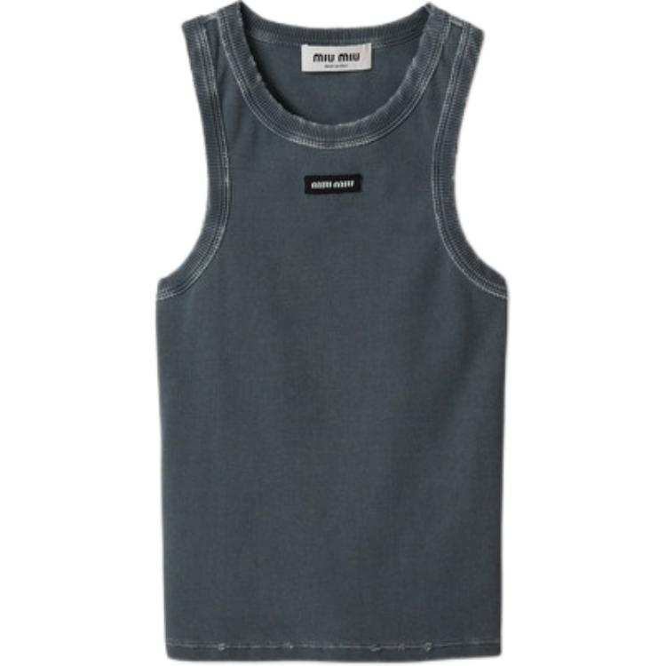 MIU MIU Sleeveless Ribbed Tank Top
