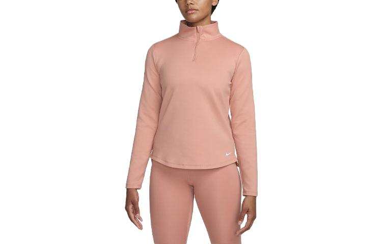 Nike Nike Therma FIT One T Shirts Women's Peach Stand Collar Moderate Straight Fit