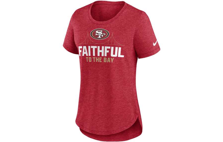 Nike Nike T Shirts Women's Red Mixed Color Crew Neck Moderate Straight Fit