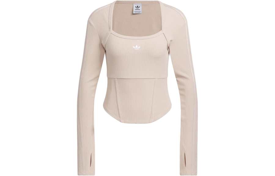 Adidas Originals Drop Shoulder Sleeve T Shirt Women's Wonder Taupe