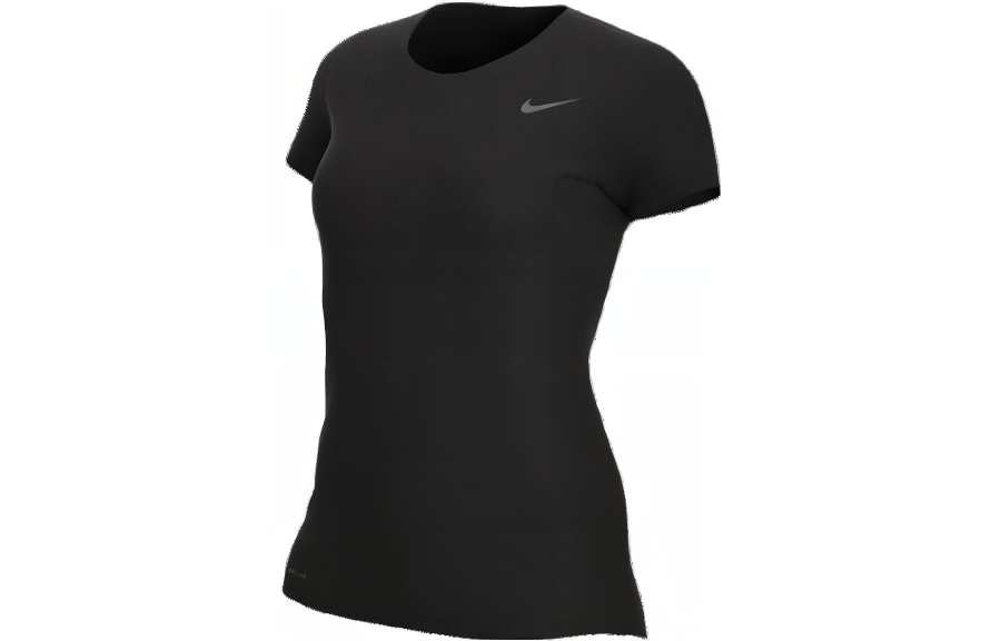 Nike Nike T Shirts Women's Black Crew Neck Moderate Straight Fit
