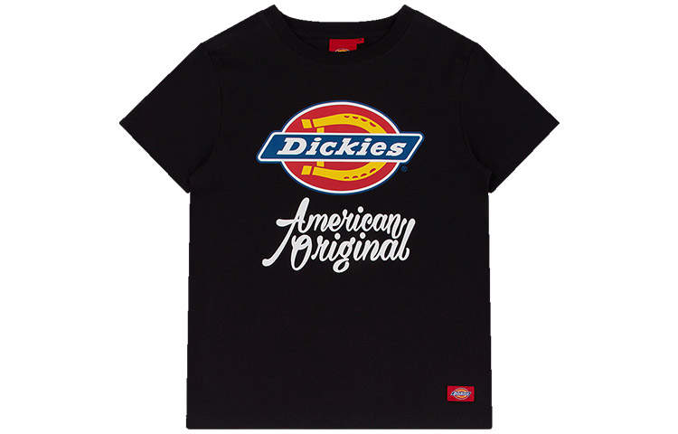 Dickies T Shirts Women's Black Crew Neck Moderate Straight Fit