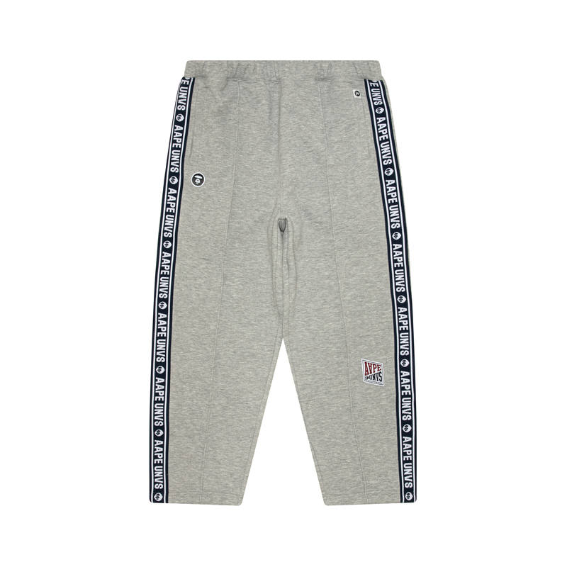Aape Monkey Face Logo Fleece Lined Casual Pants Men's White Gray WH2