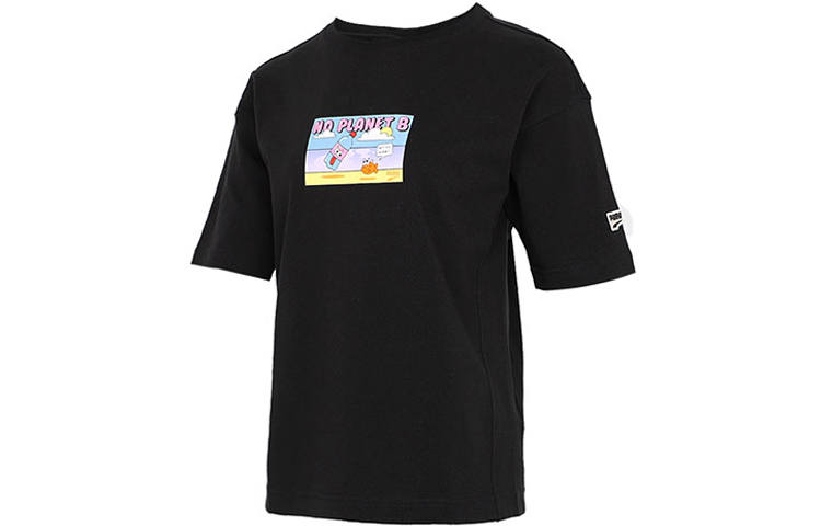 PUMA T Shirts Women's Black Crew Neck Moderate Straight Fit
