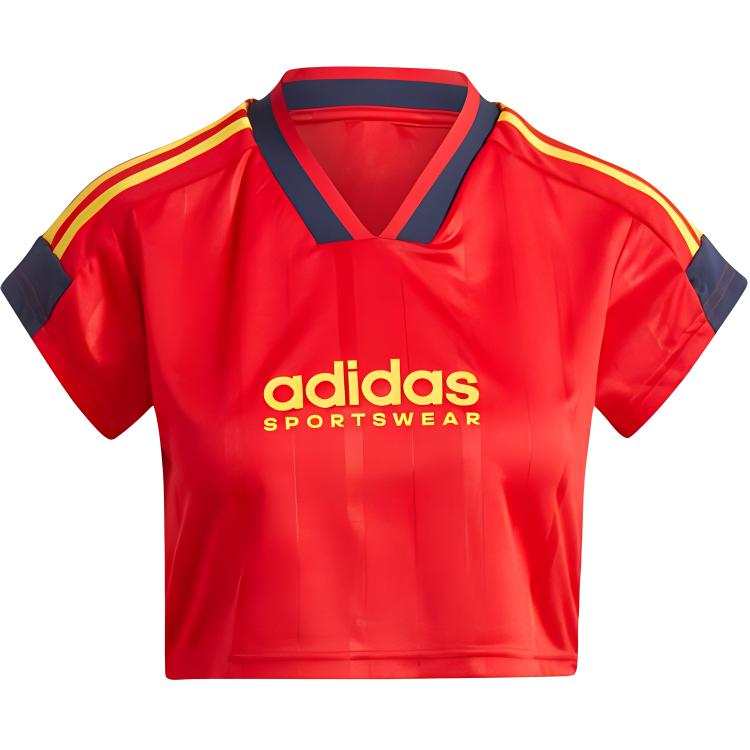 Adidas Adidas Women's Tiro Cut 3 Stripes Crop Jersey Better Scarlet/Legend Ink/Bold Gold