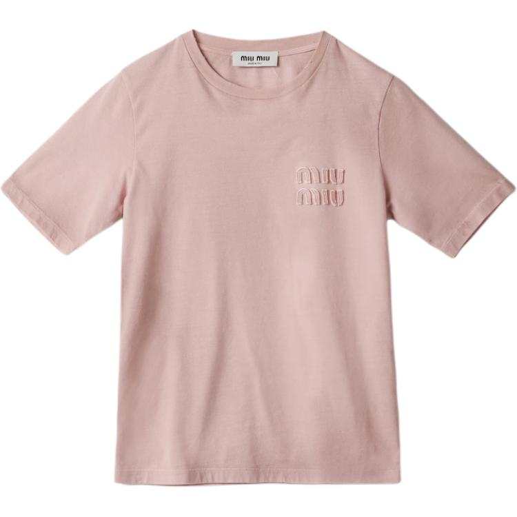 MIU MIU T Shirts Women's Pink Crew Neck Moderate