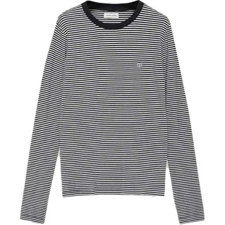 Anine Bing Embroidered logo Striped Top
