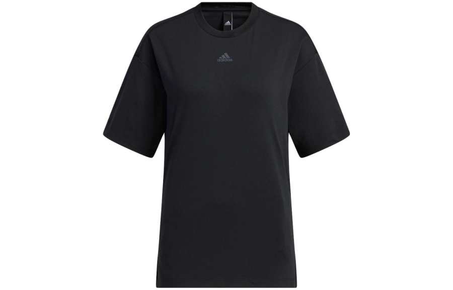 Adidas Adidas T Shirts Women's Black Crew Neck Moderate Straight Fit