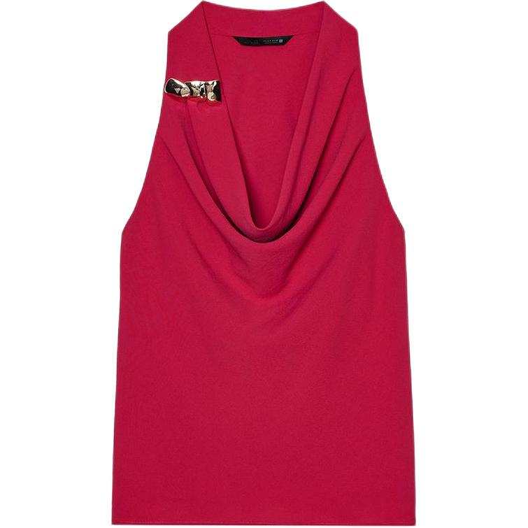 ZARA Tank Top Women's Dark Purple Red