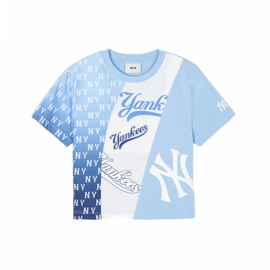 MLB New York Yankees T Shirts Women's Blue Crew Neck Moderate