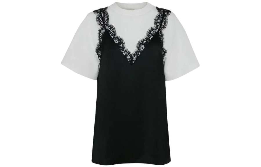 Alexander McQueen T Shirts Women's White Crew Neck Moderate Straight Fit