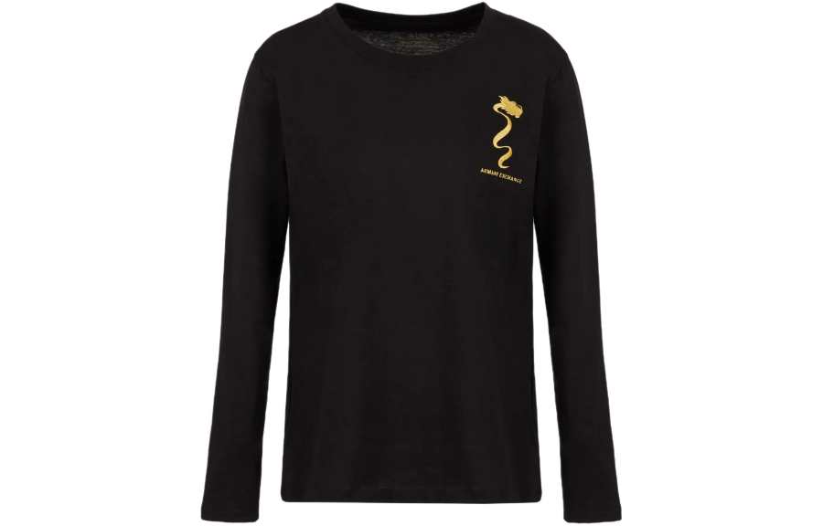 ARMANI EXCHANGE ARMANI EXCHANGEAE SS24 Drop Shoulder Sleeve T Shirt Women's Black