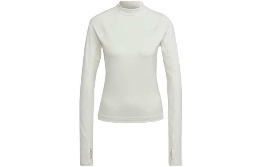 Adidas Adidas T Shirts Women's Gray White Stand Collar Moderate Straight Fit