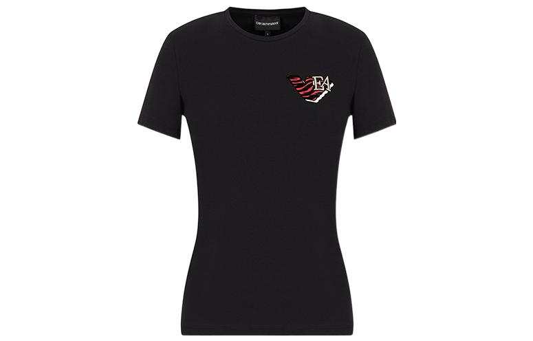 EMPORIO ARMANI T Shirts Women's Black Crew Neck Moderate Straight Fit