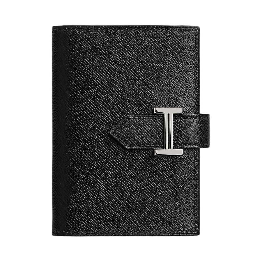 HERMES Bearn Madame Calfskin Card Holder Regular Women's 89 Noir Black