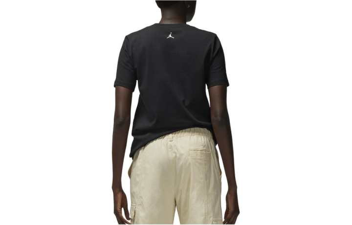 Jordan Jordan T Shirts Women's Black Crew Neck Moderate Straight Fit
