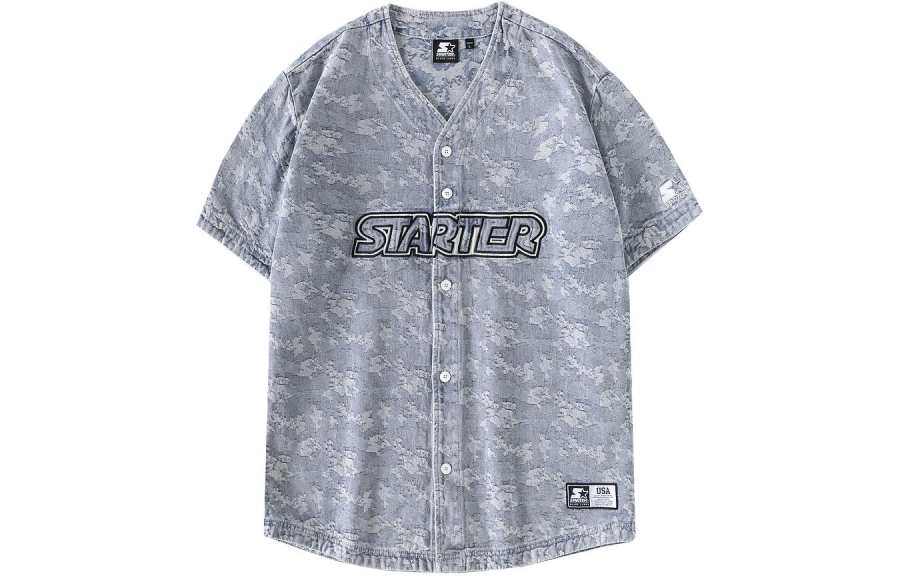 STARTER STARTER Drop Shoulder Sleeve T Shirt Women's Denim Light Blue
